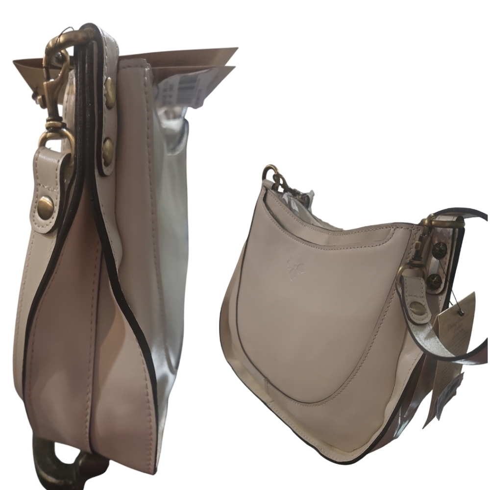 NWT Patricia Nash Caletta Hobo Crossbody Bag Ivory Latte Leather Shoulder - Picture 8 of 14